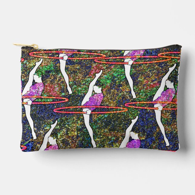 Gymnastics Hula Hoop dance colourful pattern gift  Accessory Pouch (Front)