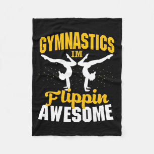 Gymnastics I Am Flippin Awesome Fleece Blanket