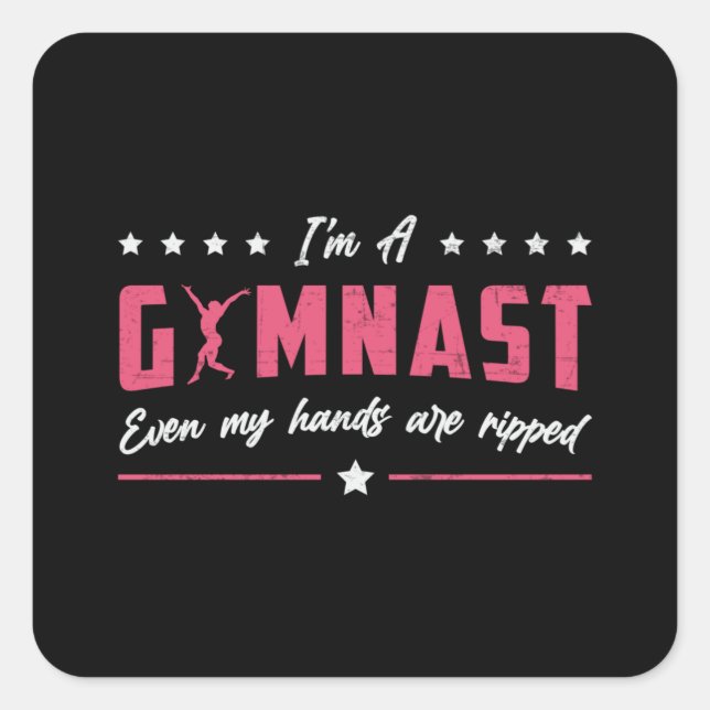 Gymnastics I'm A Gymnast Uneven Bars Vault Beam Square Sticker (Front)