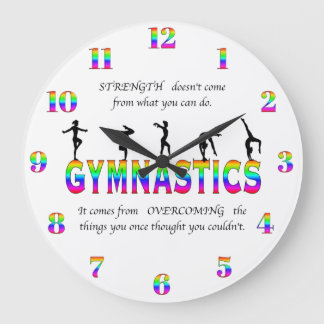 Gymnastics Inspirational Quote Large Clock