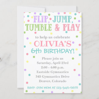 Gymnastics Invitation | Gymnastics Birthday Invite
