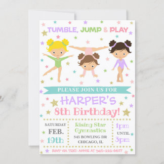 Gymnastics Invitation | Gymnastics Birthday Invite