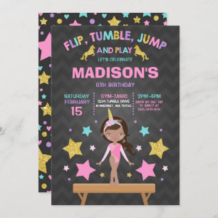 Gymnastics Invitation Unicorn Gymnastics Party