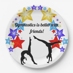 Gymnastics is better with friends paper plate