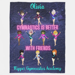 Gymnastics Is Better With Friends Personalised Fleece Blanket
