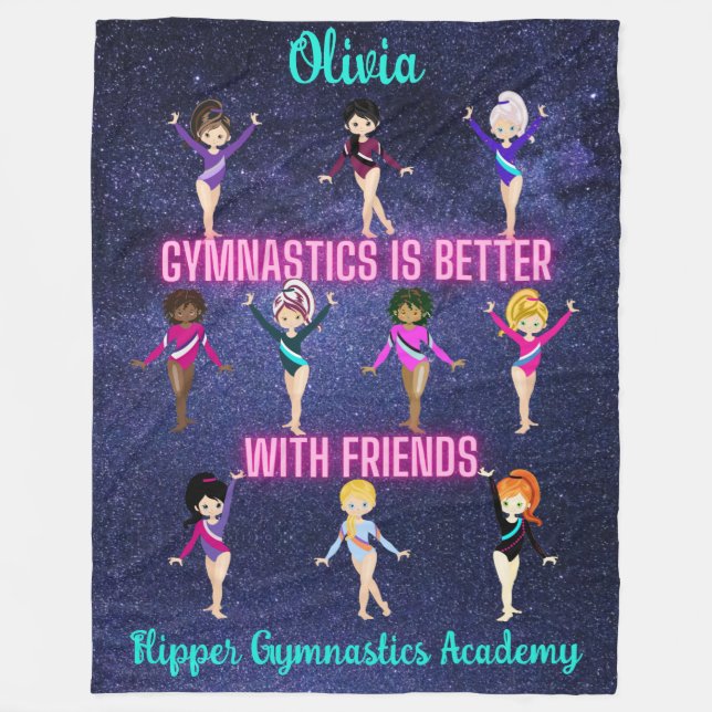Gymnastics Is Better With Friends Personalised  Fleece Blanket (Front)