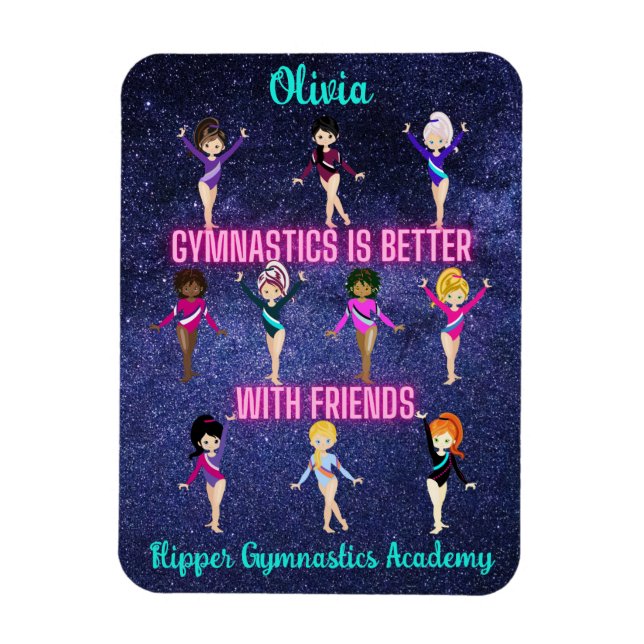 Gymnastics Is Better With Friends Personalised   Magnet (Vertical)