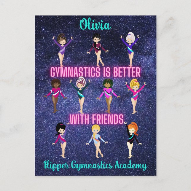 Gymnastics Is Better With Friends Personalised   Postcard (Front)