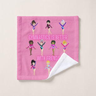 Gymnastics Is Better With Friends Pretty in Pink Wash Cloth
