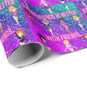 Gymnastics Is Better With Friends Super Sparkle Wrapping Paper