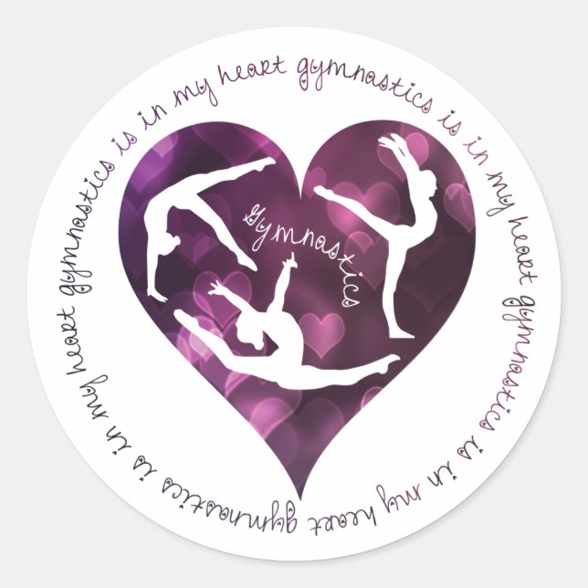 Gymnastics Is In My Heart Round Stickers (Front)