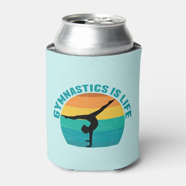 Gymnastics is Life Beautiful Sunset Gymnast Can Cooler (Can Front)