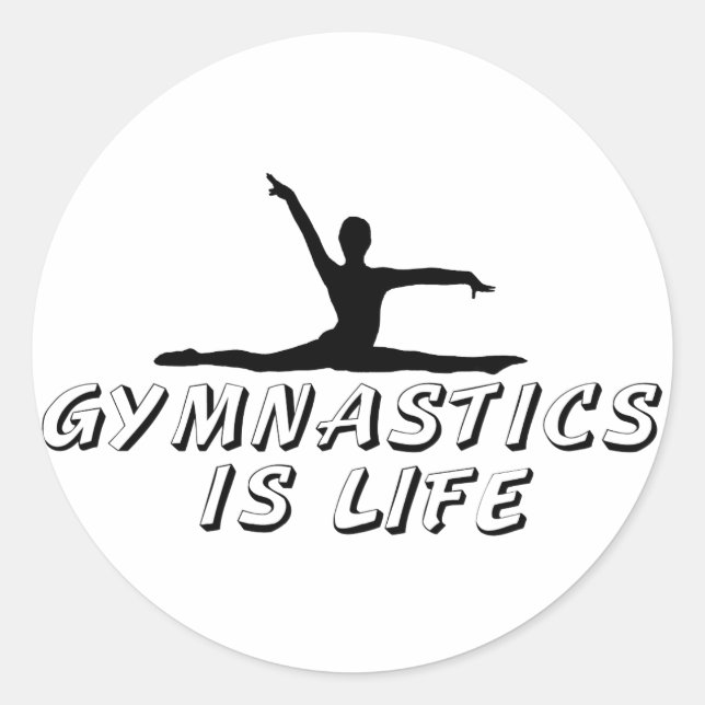 Gymnastics is Life Classic Round Sticker (Front)
