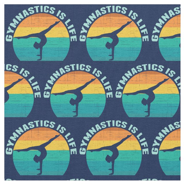 Gymnastics is Life Fabric (Close Up)