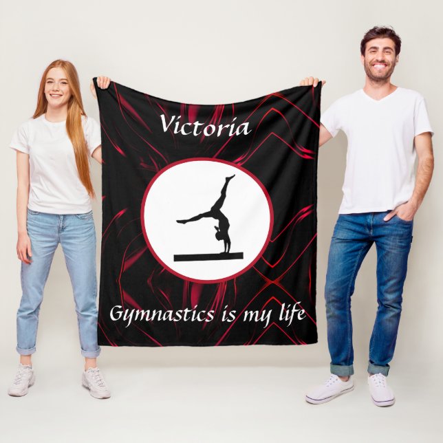 Gymnastics is my life Custom Gymnast Balance Beam Fleece Blanket (In Situ)