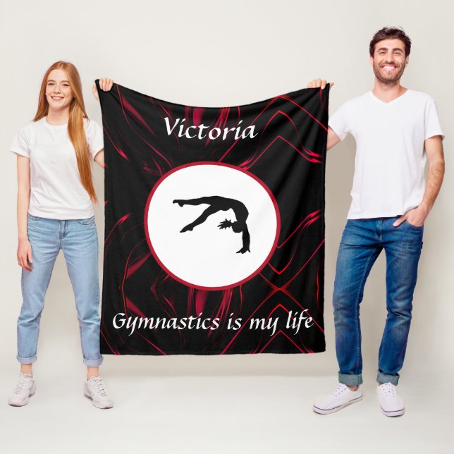 Gymnastics is my life - Custom Gymnast Tumble Fleece Blanket (In Situ)