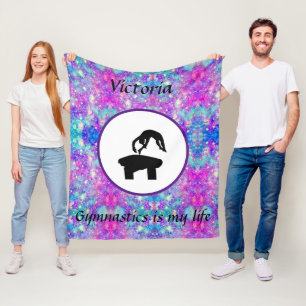 Gymnastics is my life - Custom Gymnast Vault Fleece Blanket