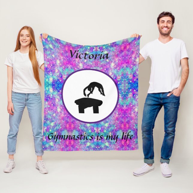 Gymnastics is my life - Custom Gymnast Vault Fleece Blanket (In Situ)