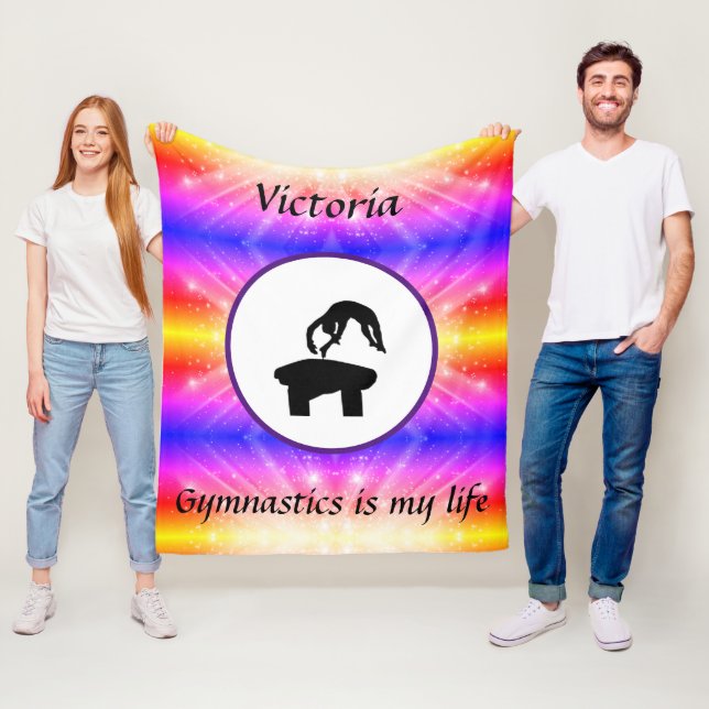 Gymnastics is my life - Custom Gymnast Vault Fleece Blanket (In Situ)