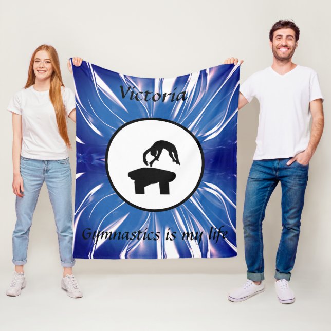 Gymnastics is my life - Custom Gymnast Vault Fleece Blanket (In Situ)