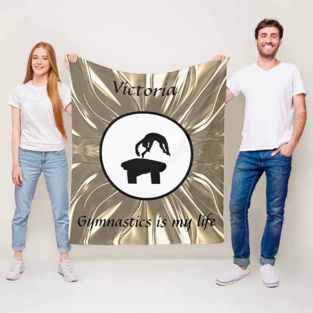 Gymnastics is my life - Custom Gymnast Vault Fleece Blanket (In Situ)