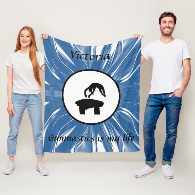Gymnastics is my life - Custom Gymnast Vault Fleece Blanket (In Situ)