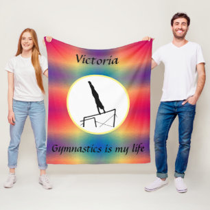 Gymnastics is my life - Gymnast on Uneven Bars Fleece Blanket