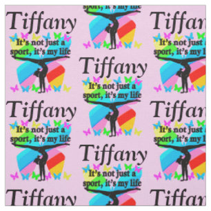 GYMNASTICS IS MY LIFE PERSONALIZED FABRIC