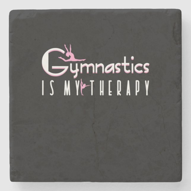 Gymnastics Is My Therapy Stone Coaster (Front)