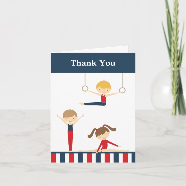 Gymnastics Kids Thank You Card (Front)