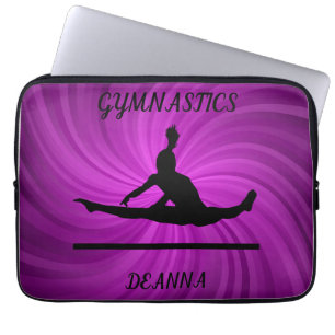 Gymnastics LAPTOP SLEEVE with personalised name.
