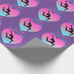 Gymnastics Leap Purple Wrapping Paper