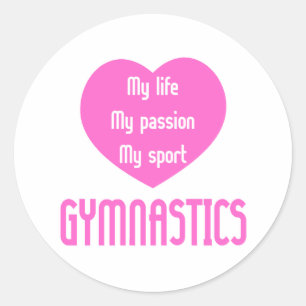 Gymnastics Life Passion Sport Classic Round Sticker