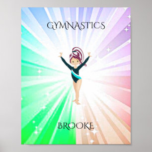 " GYMNASTICS" lights poster with gymnast.