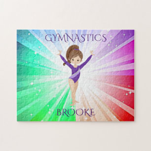 " GYMNASTICS" lights puzzle with gymnast.