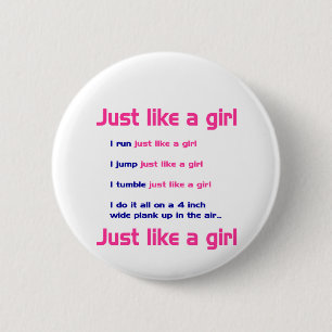 Gymnastics Like a Girl 6 Cm Round Badge