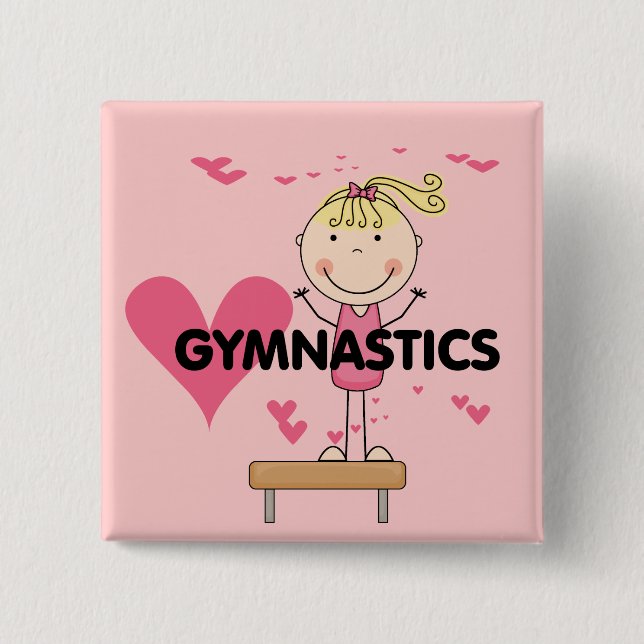 GYMNASTICS - Love Gymnastics Tshirts and Gifts 15 Cm Square Badge (Front)