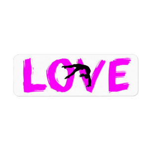 Gymnastics "love" return address labels. label