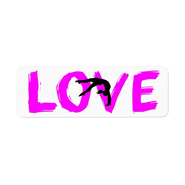 Gymnastics "love" return address labels. return address label (Front)