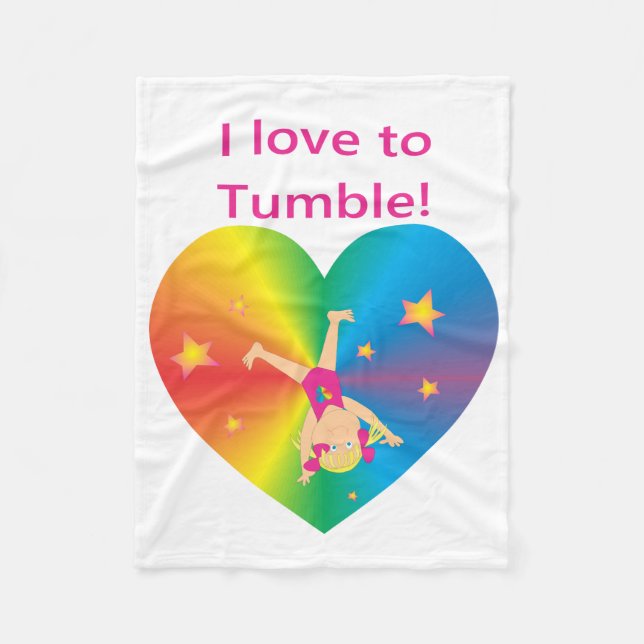 Gymnastics - Love to Tumble by Bella Fleece Blanket (Front)