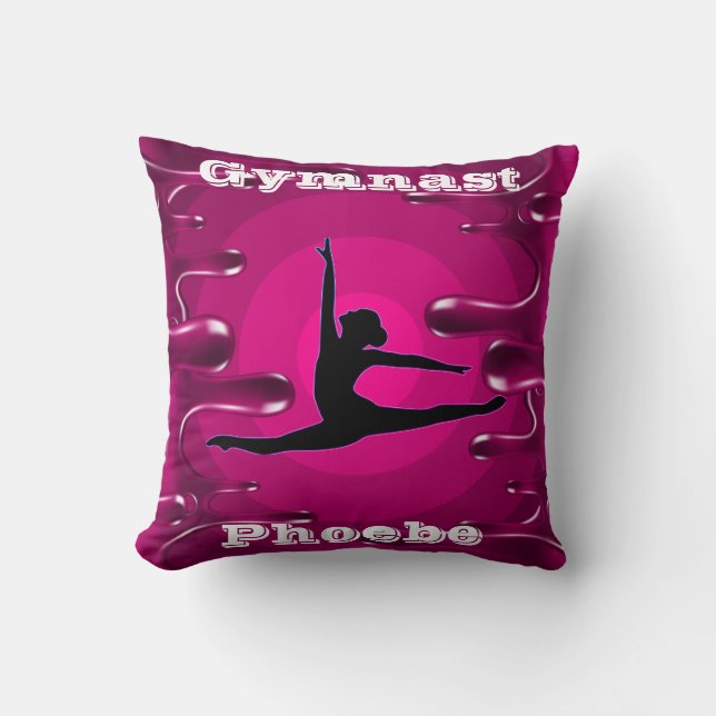 Gymnastics Magenta Wet Paint   Cushion (Front)