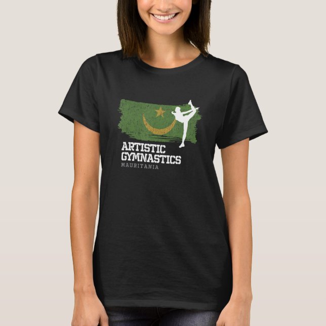 Gymnastics Mauritania Gymnast Girl Artistic Gymnas T-Shirt (Front)