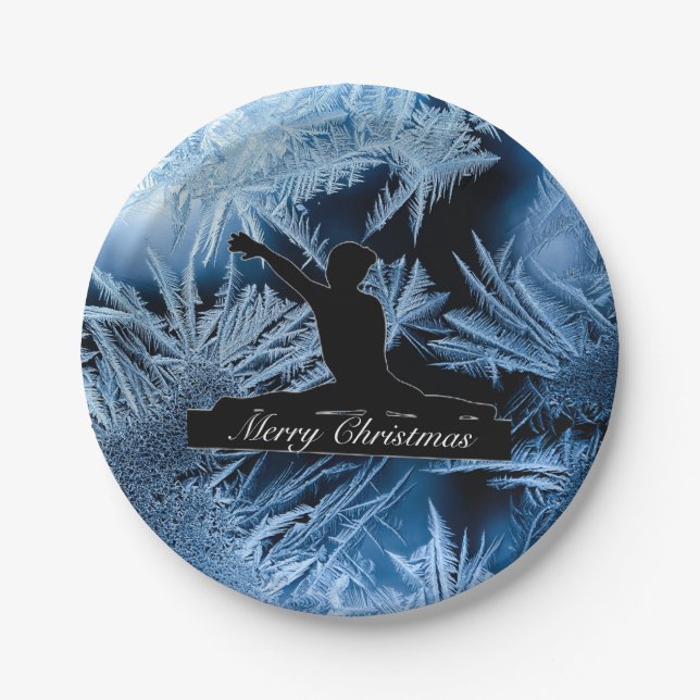 Gymnastics "Merry Christmas" Frozen   Paper Plate (Front)