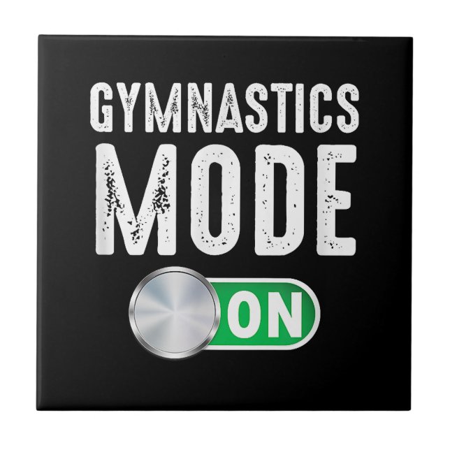 Gymnastics Mode On Cool Gymnast Athlete Ceramic Tile (Front)