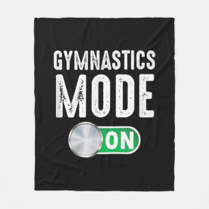Gymnastics Mode On Cool Gymnast Athlete Coach Fleece Blanket