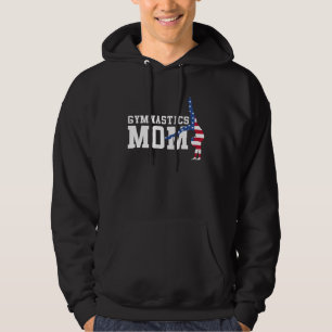 Gymnastics Mom Gymnast Mother Parent American Flag Hoodie