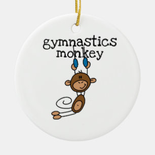 Gymnastics Monkey Ceramic Tree Decoration
