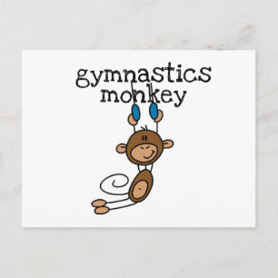 Gymnastics Monkey Postcard