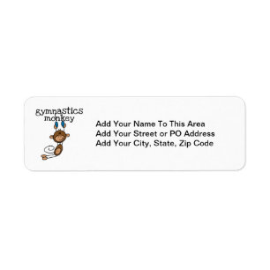 Gymnastics Monkey Return Address Label