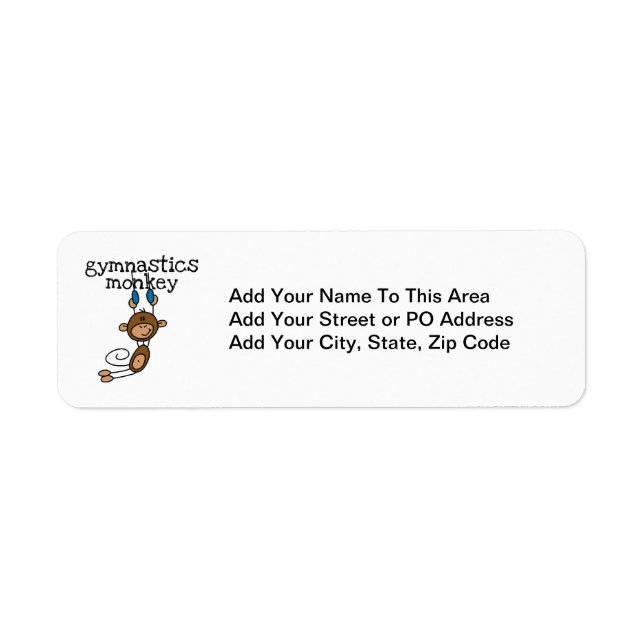 Gymnastics Monkey Return Address Label (Front)
